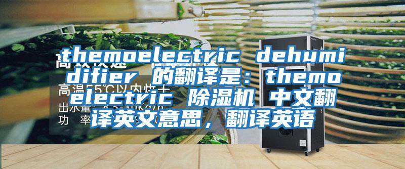themoelectric dehumidifier 的翻譯是:themoelectric 除濕機(jī) 中文翻譯英文意思,翻譯英語(yǔ)