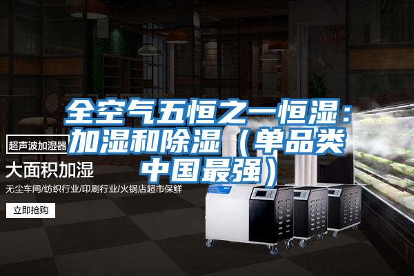 全空氣五恒之一恒濕:加濕和除濕(單品類中國最強)